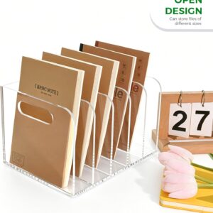 Acrylic Magazine File Holder 5-Slot Clear - Image 3