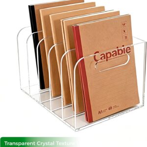 Acrylic Magazine File Holder 5-Slot Clear - Image 7