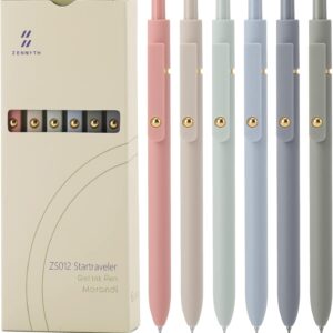 Gel Pen Set 0.5mm Black Ink 6 Pieces