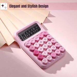 Mechanical Switch Calculator 12 Digit Large LCD Pink - Image 4