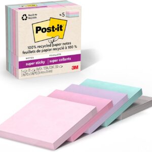 Sticky Notes Recycled Paper 3x3 Inch 5 Pads