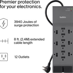 Surge Protector Power Strip 12 Outlet 8ft Cord - Image 2